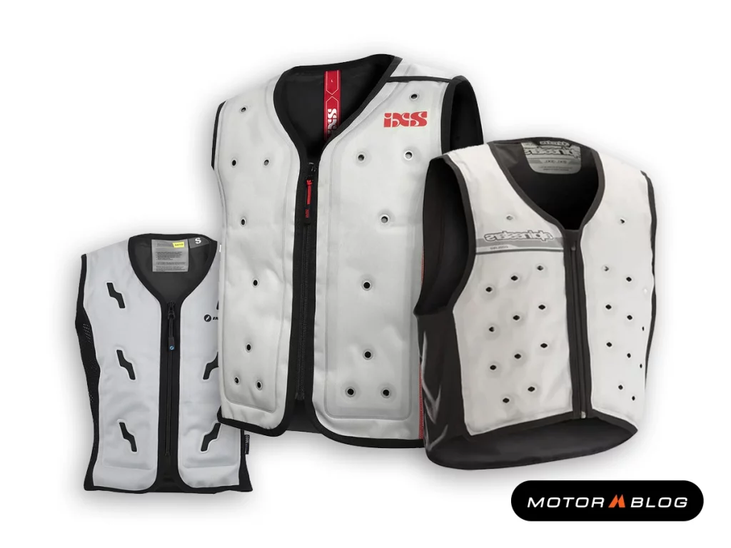 Verschillende koelvesten voor op de motor